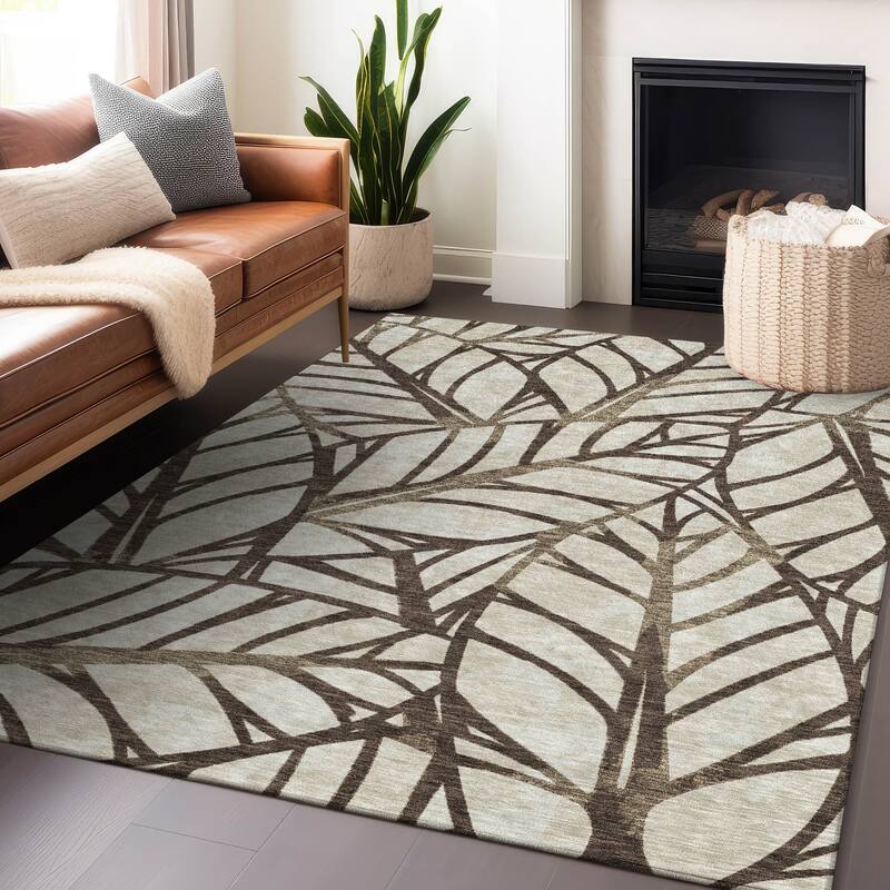 Premium Washable Super Soft Modern Palm Mayfield Rug