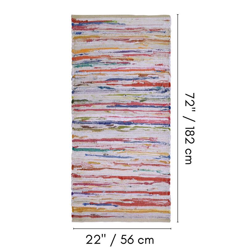 Fabstyles Premium Cotton Handmade Area Rag Rug Living Room, Hallway