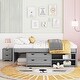preview thumbnail 27 of 36, 3-Pieces Kids Bedroom Sets Full Bed Frame,1 Nightstand,Storage Box Grey - Full
