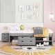 preview thumbnail 1 of 10, Full Size Platform Bed Frame & Twin Trundle, Multi-Functional Kids Bed Grey - Full
