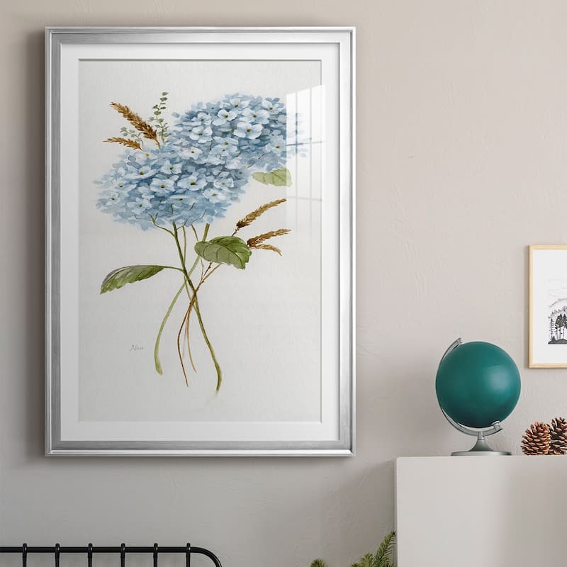Petite Blue Hydrangea I Premium Framed Print - Ready to Hang