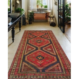 Noori Rug Fine Vintage Distressed Bruno Red/Gold Runner - 4'8