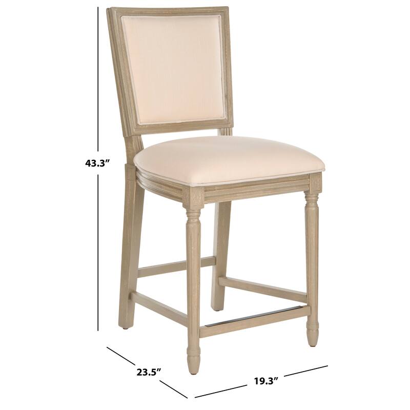 SAFAVIEH Judyth -26 Inch Light Grey/ Cream Rectangular Counter Stool (Set of 2) - 19.3" x 23.5" x 43.3" - 19Wx24Dx43H
