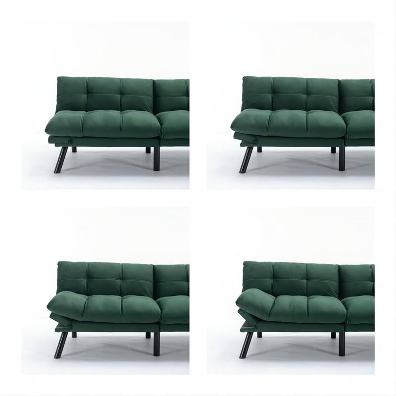 70.87" Futon Sofa Bed, Foam Foldable Couch Convertible Loveseat Sleeper Daybed with Adjustable Armrests for Small Space
