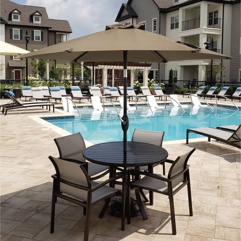 Bonosuki 7.5-foot Waterproof Sunshade Canopy Patio Umbrella - Khaki