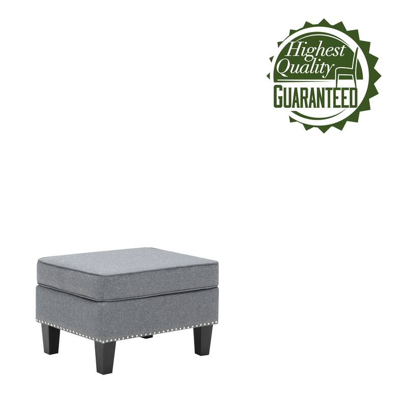 Porthos Home Yule Fabric Accent Ottoman Footstool
