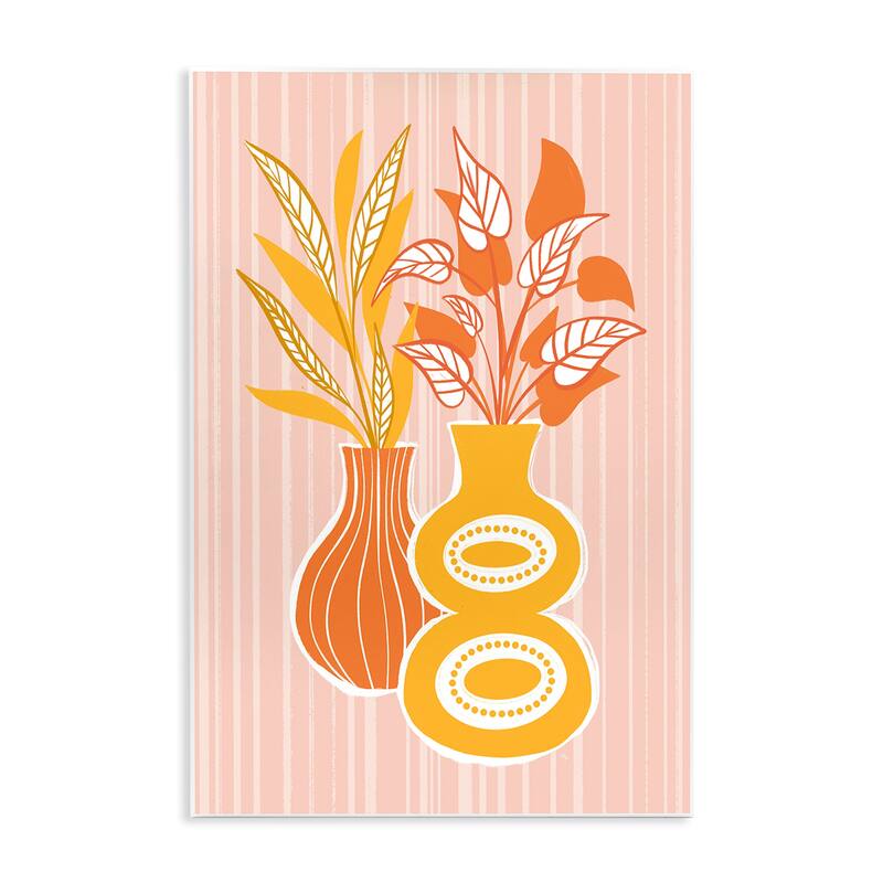 Stupell Orange & Yellow Vases Wall Plaque Art Design By Martina Pavlova - 13 x 19