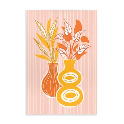 Stupell Orange & Yellow Vases Wall Plaque Art Design By Martina Pavlova