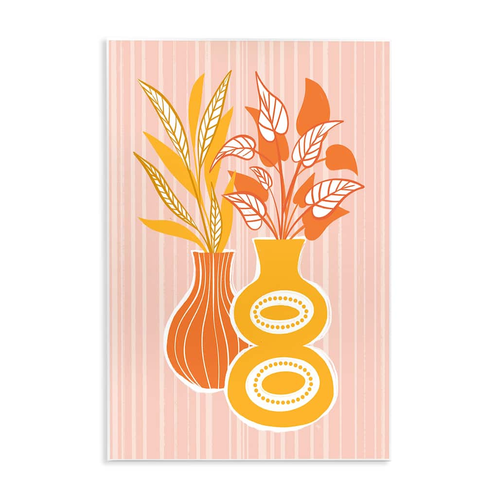 Stupell Orange & Yellow Vases Wall Plaque Art Design By Martina Pavlova