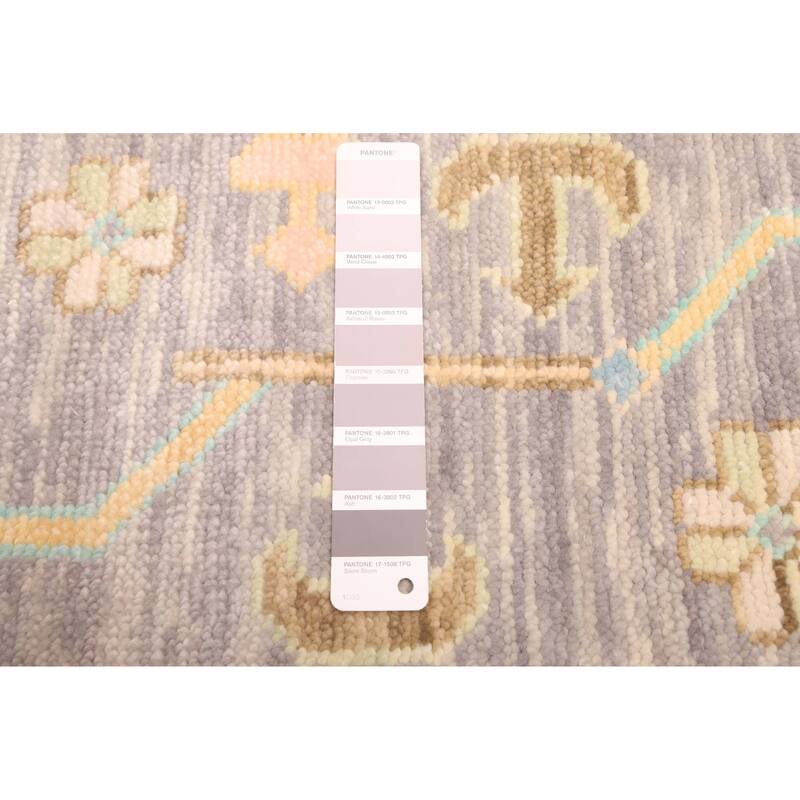 ECARPETGALLERY Hand-knotted Modern Oushak Grey Wool Rug - 10'2 x 13'9