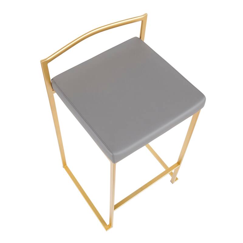 Silver Orchid Forrest Gold Stackable Fully Welded Counter Stool (Set of 3)