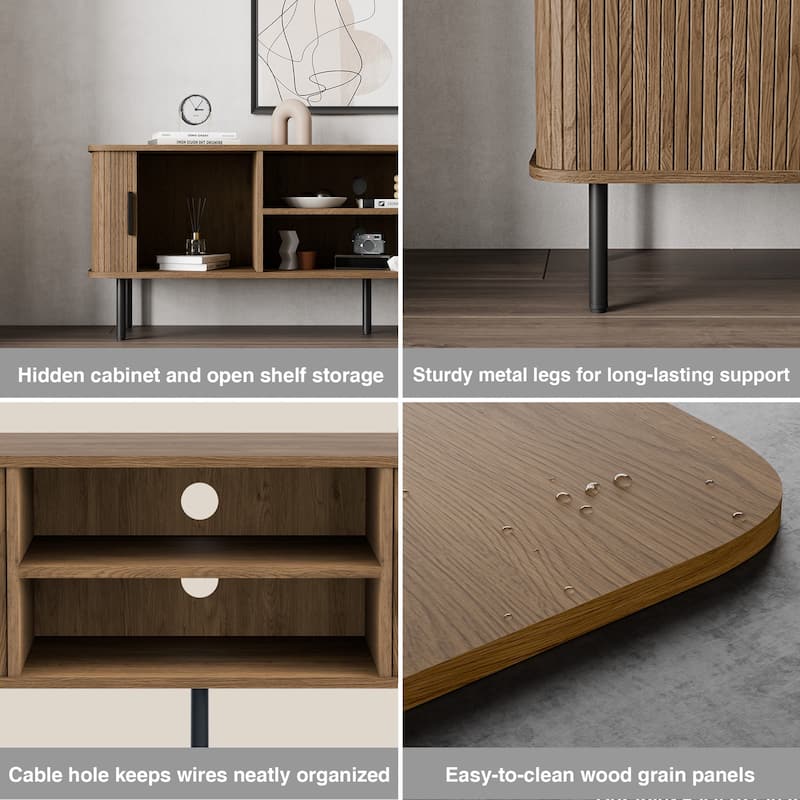Tambour TV Stand Media Console for TVs Up to 55"