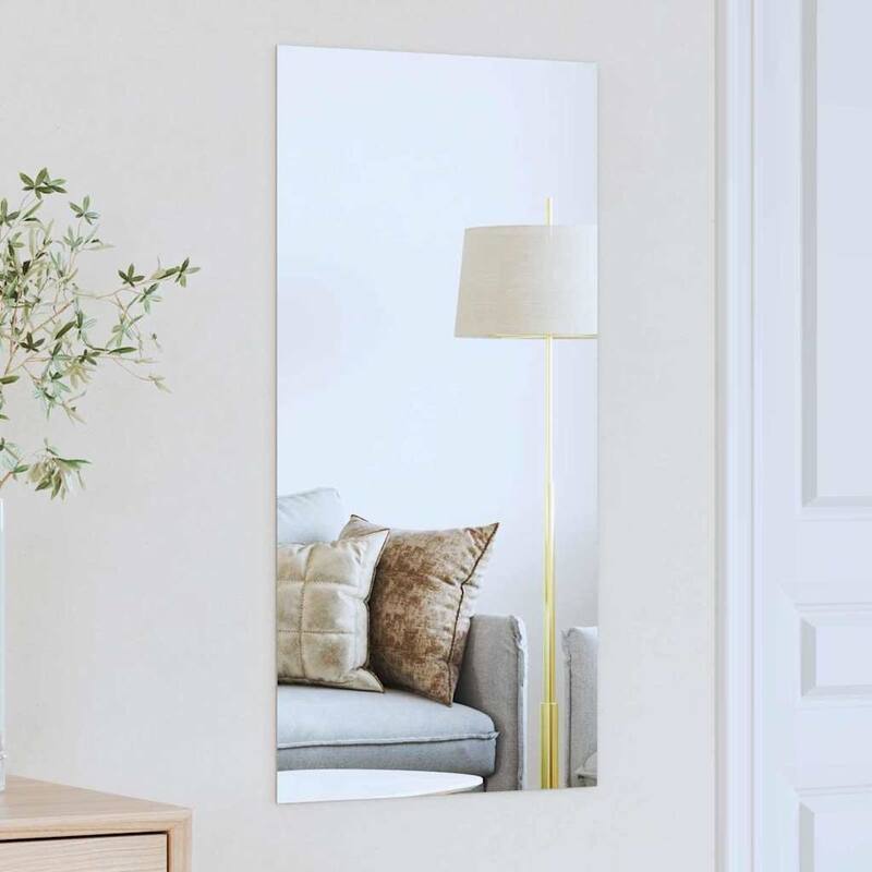 vidaXL Wall Mirror Square 15.75 x 15.75 in Tempered Glass - 15.75 x 31.50 in