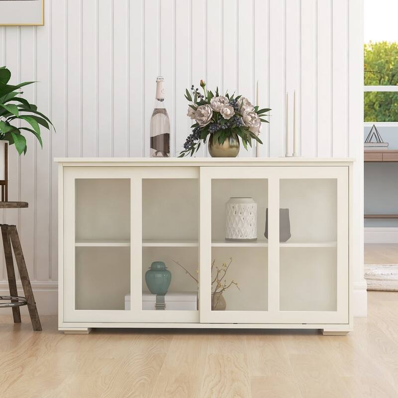 Kitchen Storage Stand Cupboard With Glass Door
