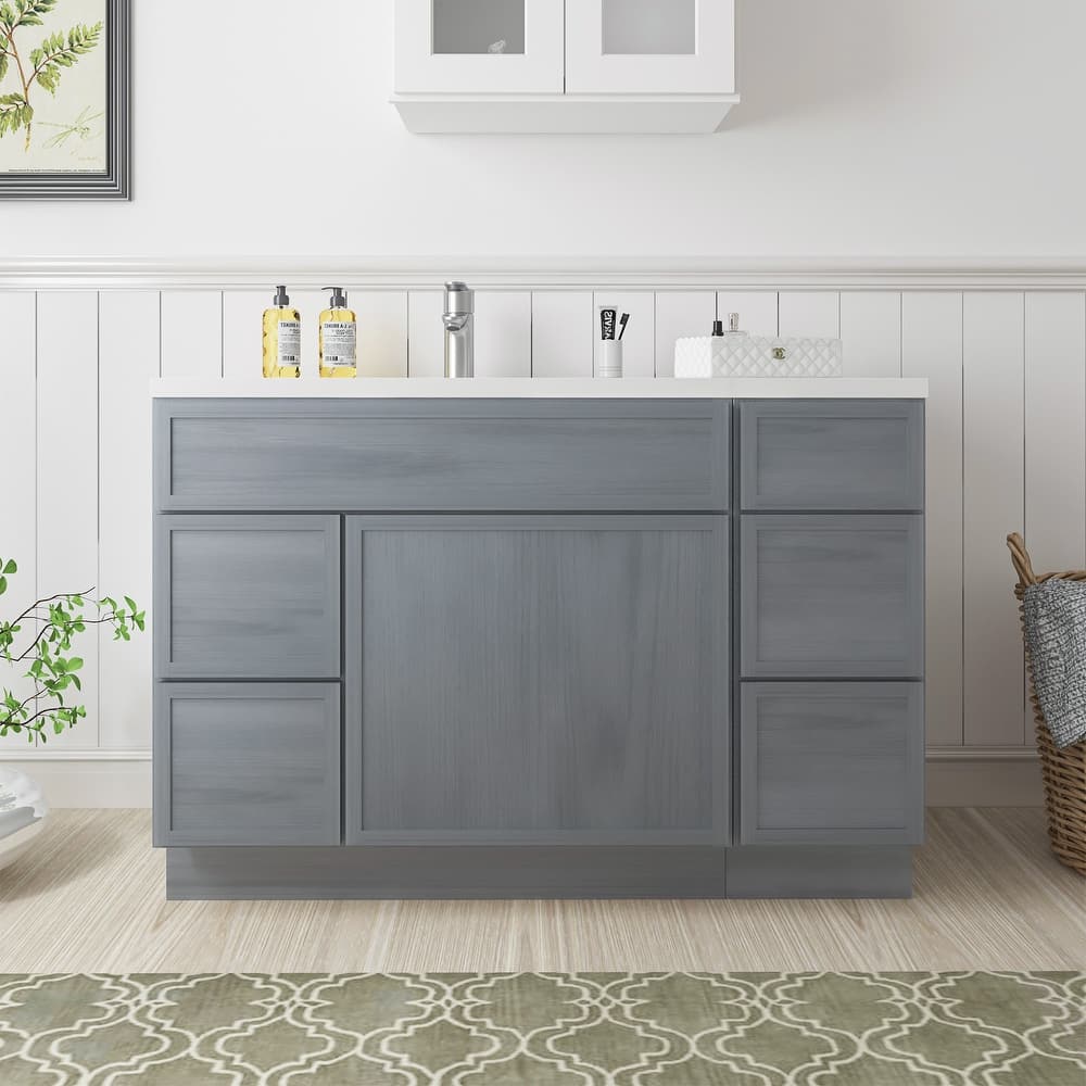 Vanity Art 48" Birch Freestanding Bathroom Vanity Cabinet without Top