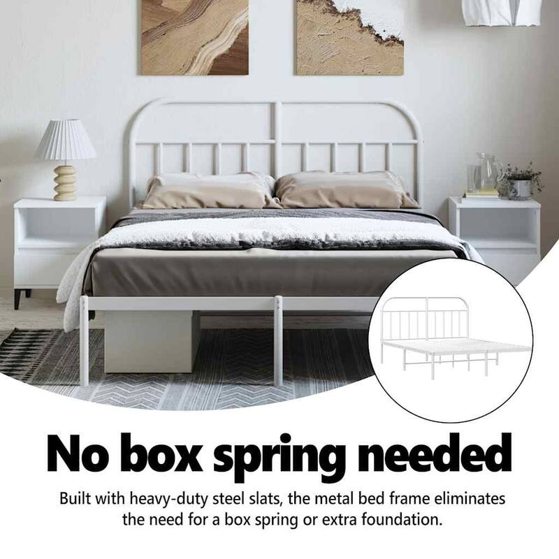 vidaXL 12 Inches Metal Bed Frame No Mattress