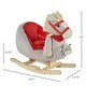 preview thumbnail 3 of 3, Plush Rocking Horse with Lullaby Button, Wooden Base, and Seat Belt for Toddlers