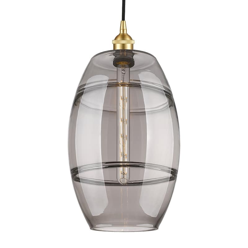 Innovations Lighting 616-1P 19 10 Vaz Pendant Vaz 10" Wide Cord-Hung - Satin Gold / Light Smoke