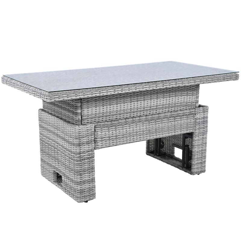 Patio Rattan Furniture Set Beige