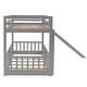 preview thumbnail 40 of 47, Twin Over Twin Bunk Bed with Low Slide and Built-in Ladder, White