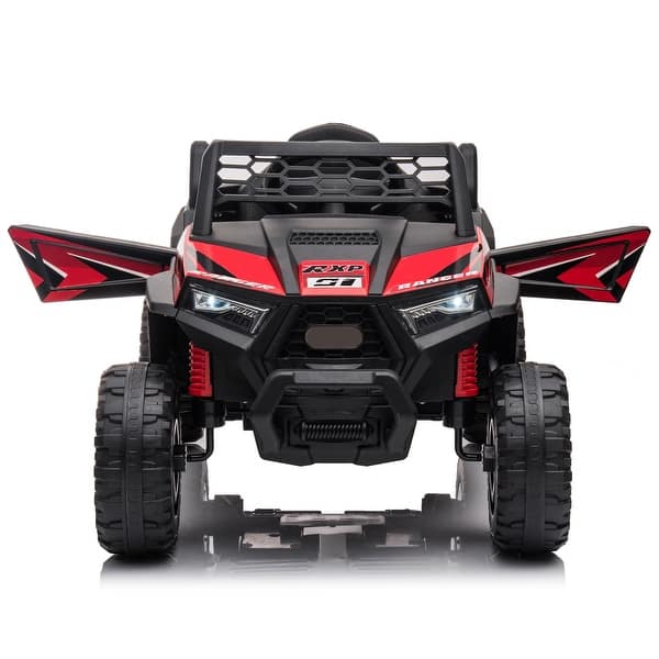 slide 2 of 35, 12V Kids Ride On Electric Toy Car with Safety Belt, Black+Red Black+Red