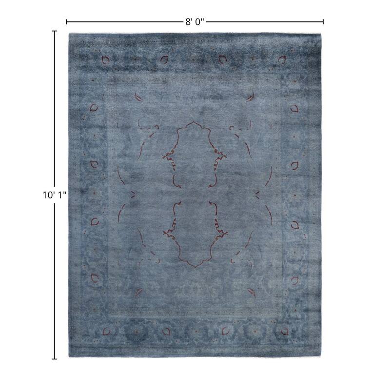 Overdyed One-of-a-Kind Hand-Knotted Area Rug - Gray - 8' 0" x 10' 1"