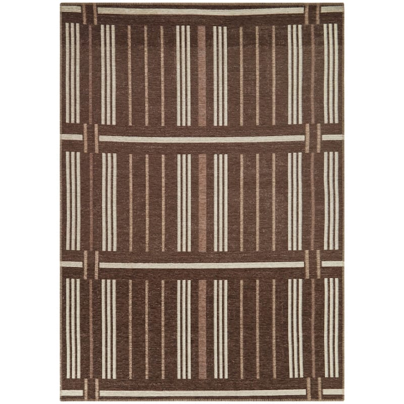 Carmelle Modern Striped Indoor/Outdoor Area Rug