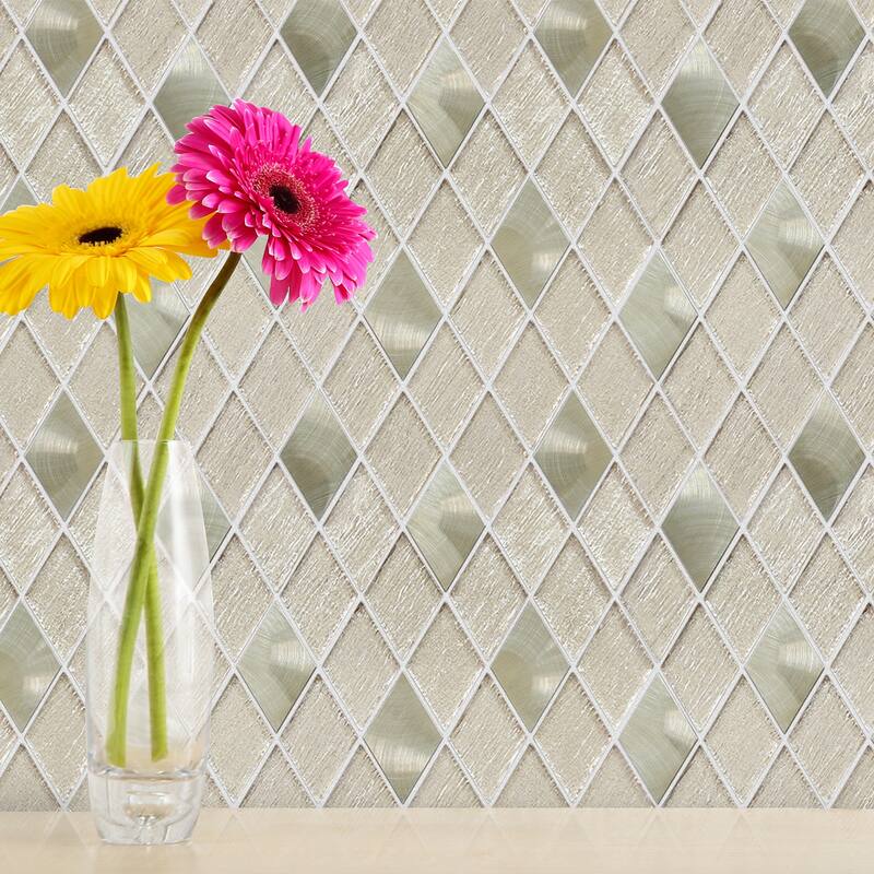 Altair Ballagh Diamond Laminated Glass Mosaic Mix Aluminum Wall Tile