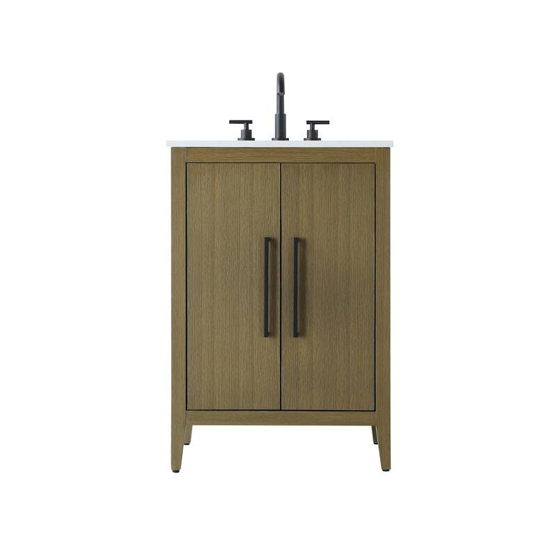 Elegant Lighting VF29324 Millie 24" Free Standing Single Basin Vanity - Chestnut Brown