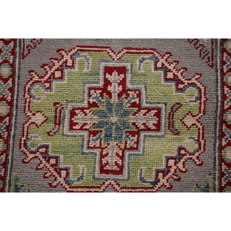 Gray Kazak Runner Rug Handmade Oriental Wool Carpet - 2'8" x 20'0"