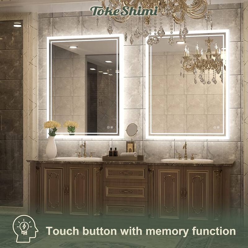 TokeShimi LED Bathroom Vanity Mirror, Anti-Fog Dimmable Wall Mirror