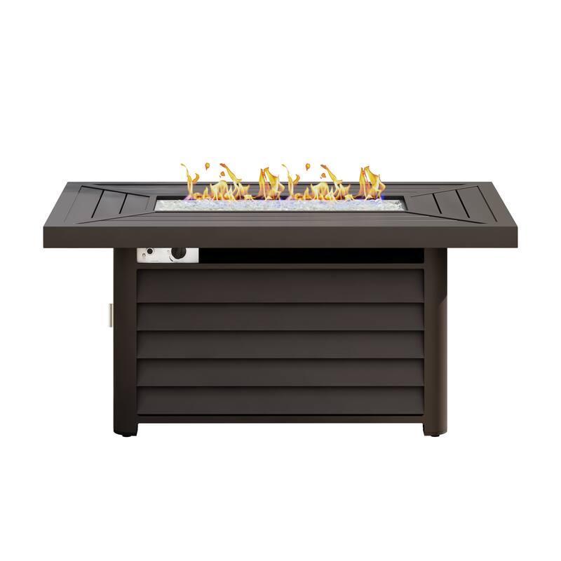 Corvus Wevok Rectangle Aluminum Propane Fire Pit Table