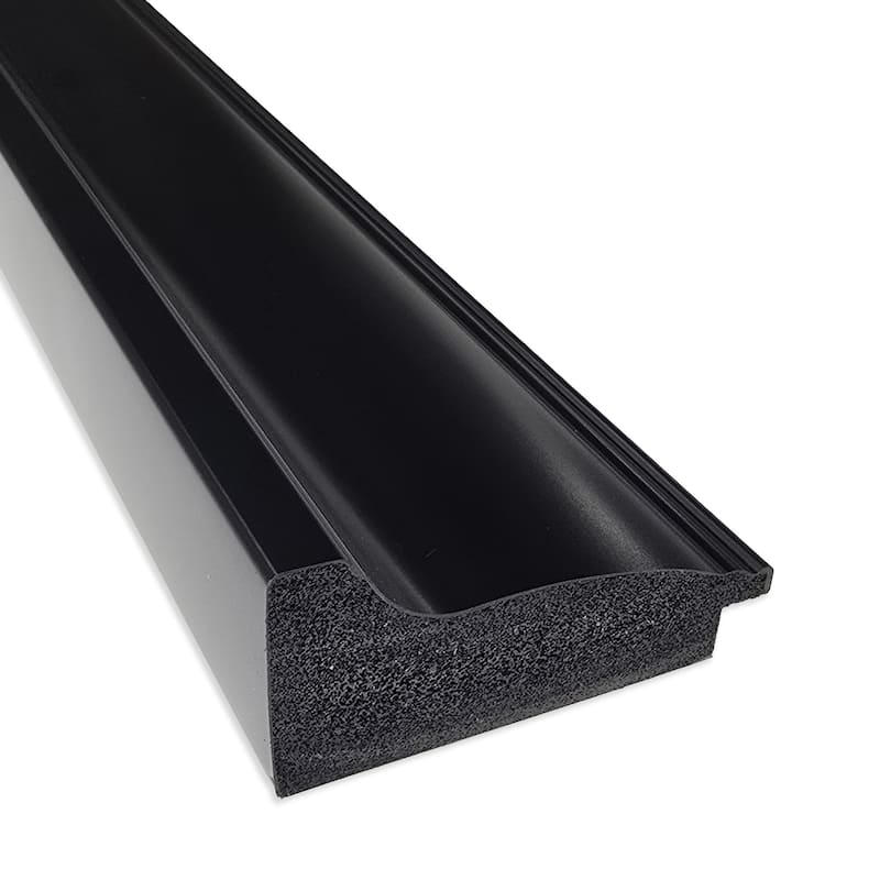 Serene in Blue by Tradelink inhouse artist Wood Framed Wall Art Print - Abbey Black