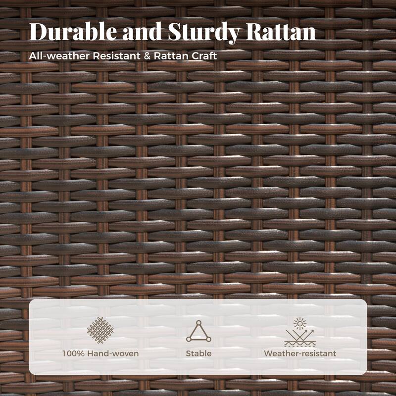 MAISON ARTS 7/9-piece Patio Dining Set, Expendable Rectangular Outdoor Dining Table with Rattan Chairs