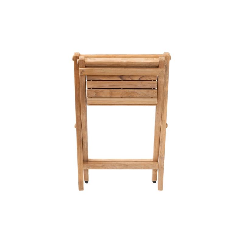 Nordic Style Teak Folding String Seat - Beige