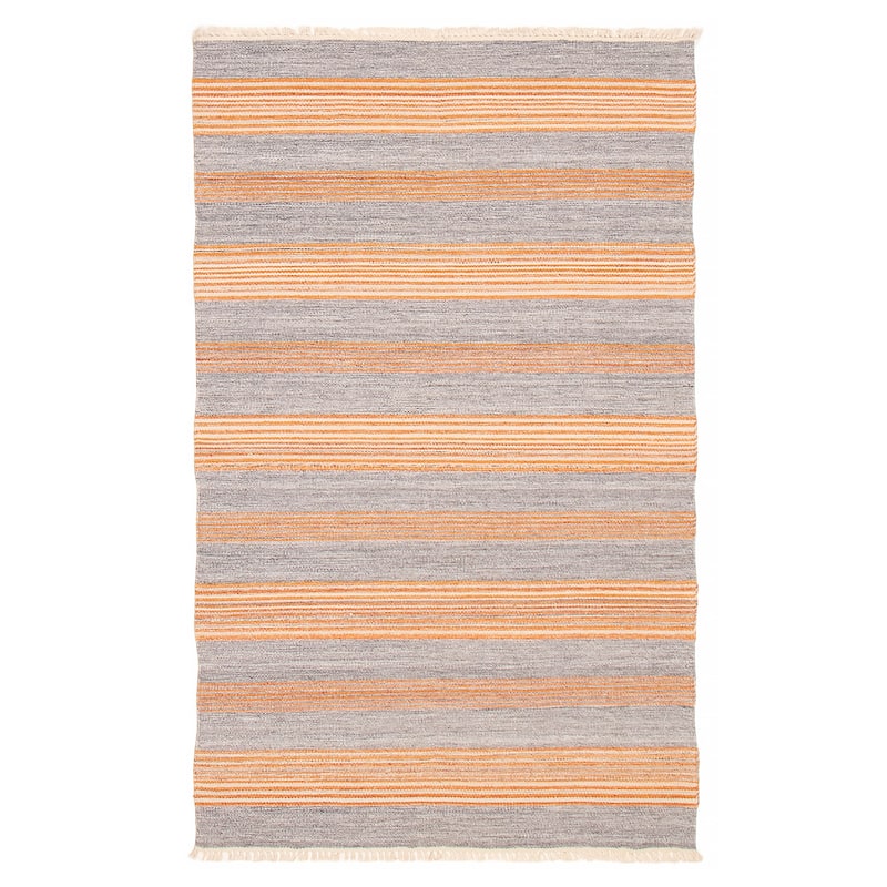 Ankara FW Grey, Orange Kilim 5'0" x 8'1" - 5'0 x 8'1 - Grey/ Orange - 5'0 x 8'1