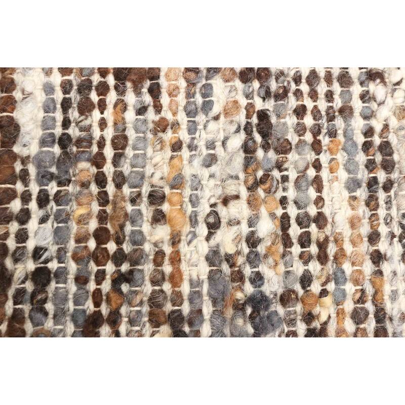 ECARPETGALLERY Braid weave Sienna Dark Brown Wool Rug - 6'1 x 9'1