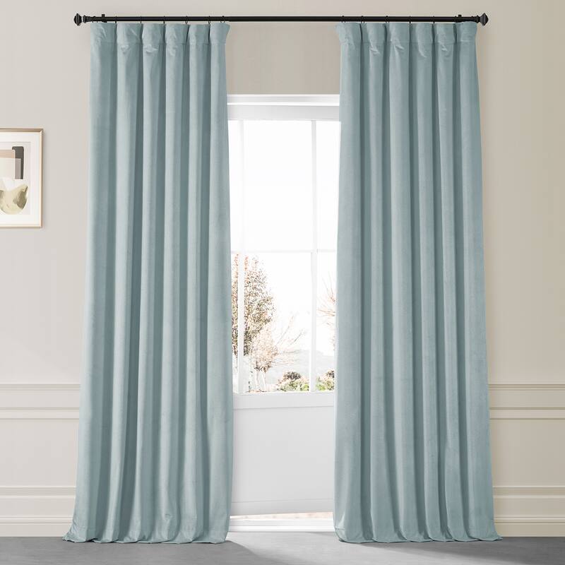 Exclusive Fabrics Signature Plush Velvet Hotel Blackout Curtains (1 Panel) - Luxury Soft Drapery for Light Control & Elegance