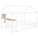 preview thumbnail 4 of 16, Full Size Metal Bed House Bed Frame with Desk, Shelves, Power Outlets and USB Ports, White