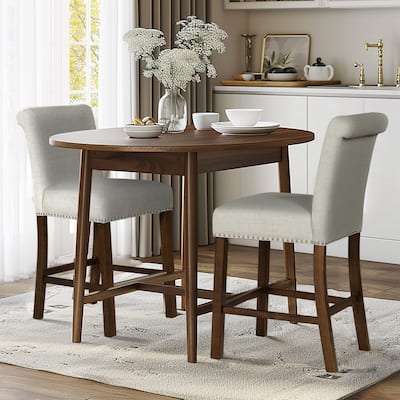 510 Design Aubrey Upholstered Counter Stool with Nailhead Trim Set of 2