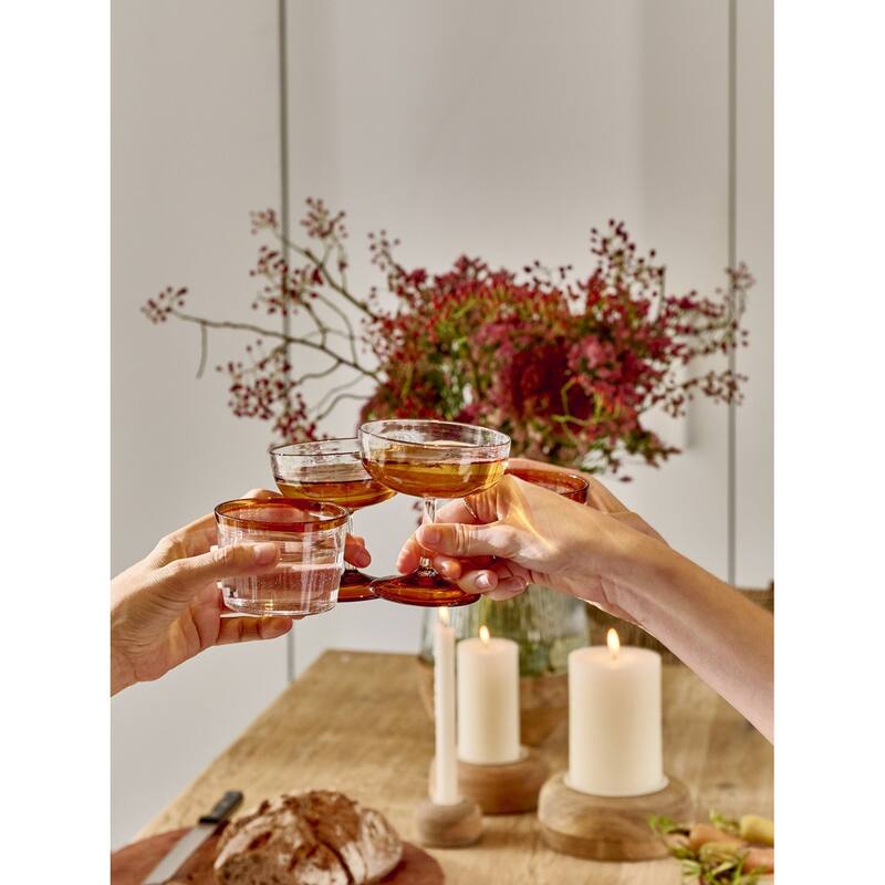 Tarifa Amber Coupe Glass 6 fl oz Borosilicate Glass