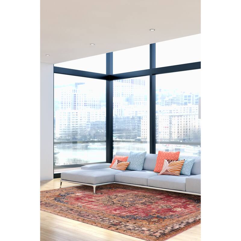 ECARPETGALLERY Hand-knotted Antalya Vintage Burgundy Wool Rug - 9'6 x 12'7