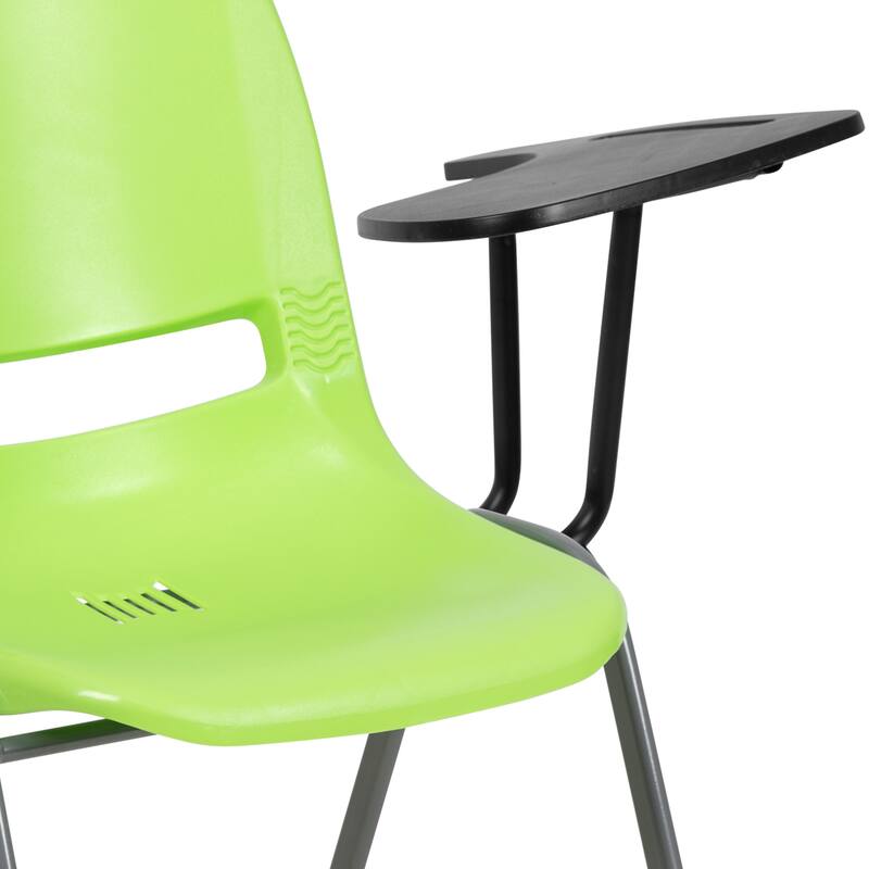 5 Pack Ergonomic Shell Chair with Left Handed Flip-Up Tablet Arm