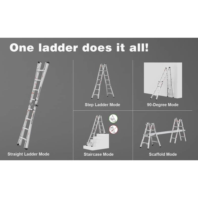 Multi Position Foldable Engineering Aluminum Alloy A-type Ladder