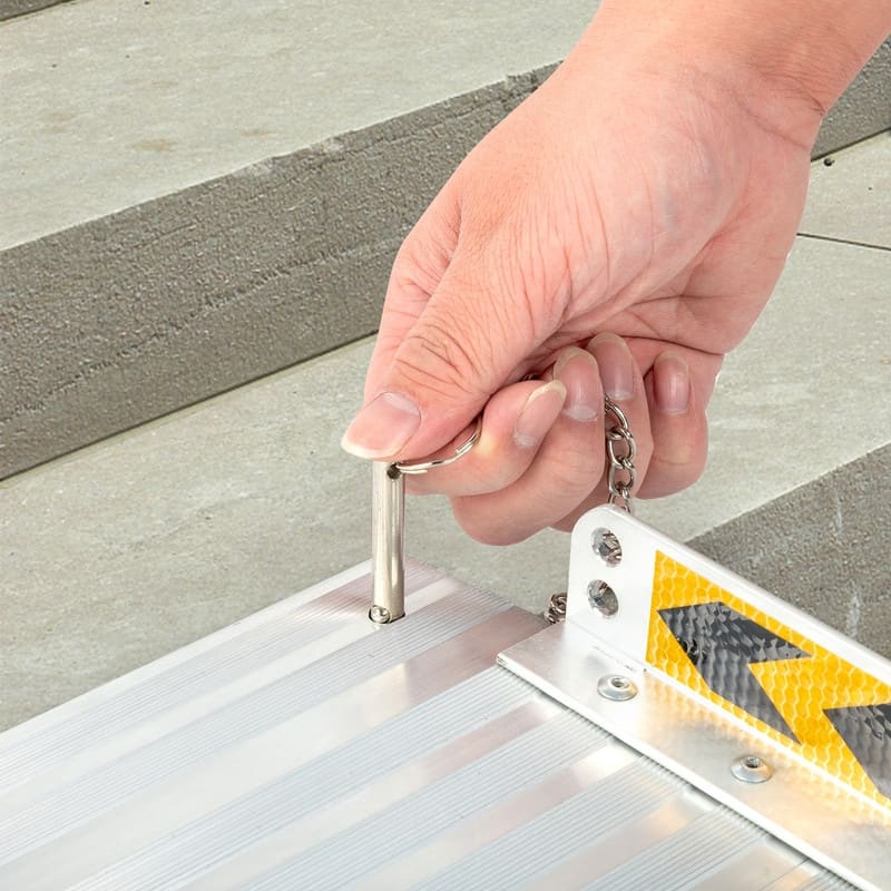6ft Four-section Aluminum Wheelchair Loading Ramps Silver - N/A
