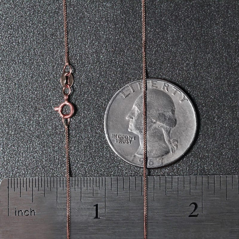 MayaMila 14k Rose Gold Classic Box Chain 0.6mm