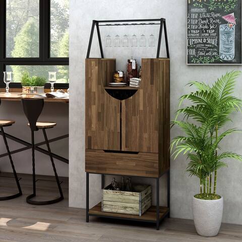 Furniture of America Marcus Contemporary Multi-storage Wine Cabinet