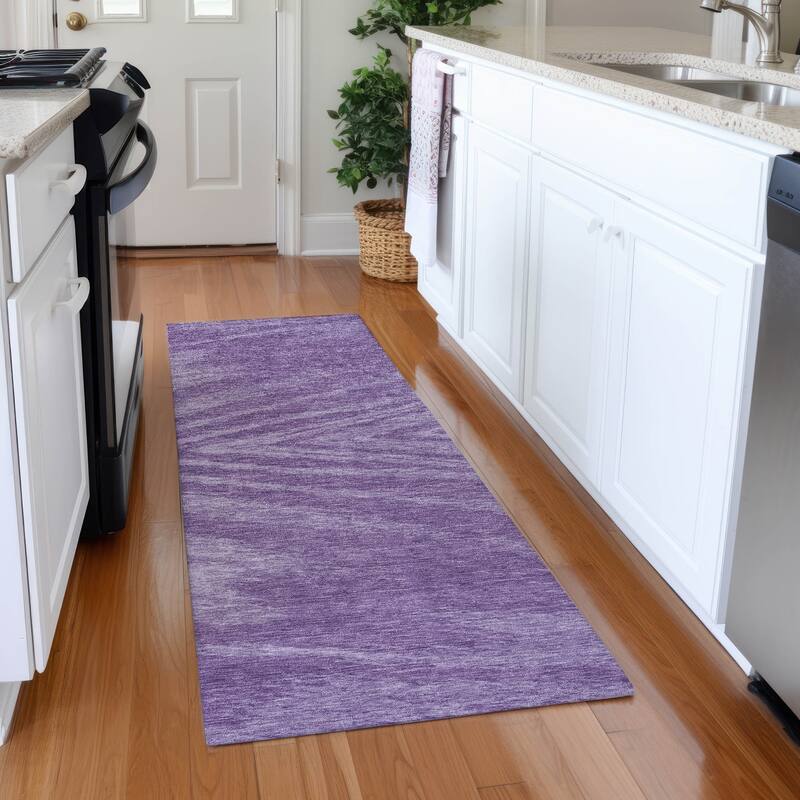 Premium Washable Super Soft Modern Chevron Mayfield Rug - Purple - 2'3" x 7'6"