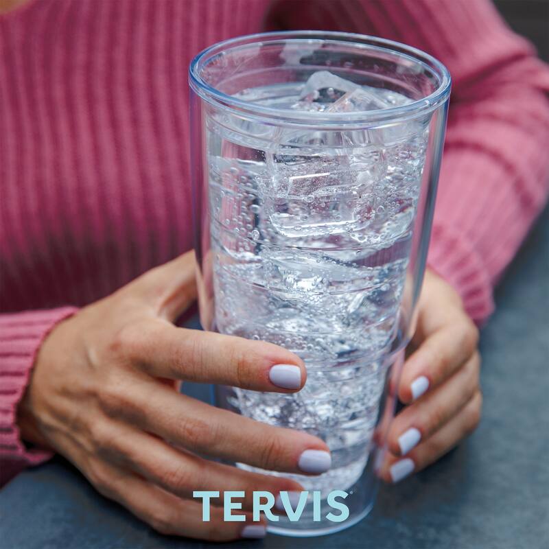 Tervis Clear & Colorful Tabletop Made in USA Double Walled Insulated Travel Tumbler, Red