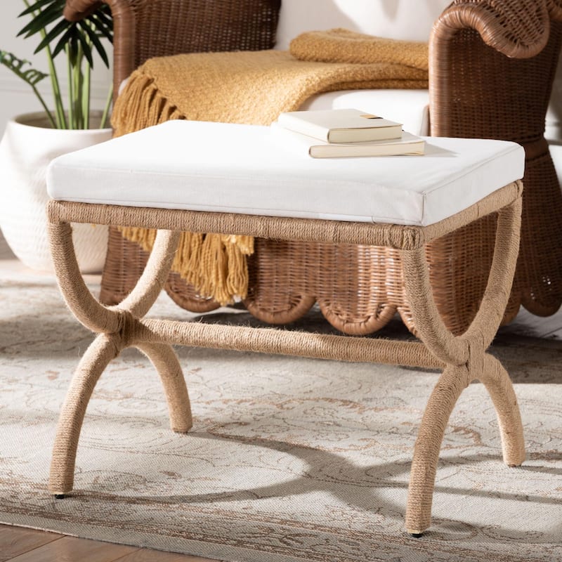 Maliyah Japandi Natural Jute Ottoman